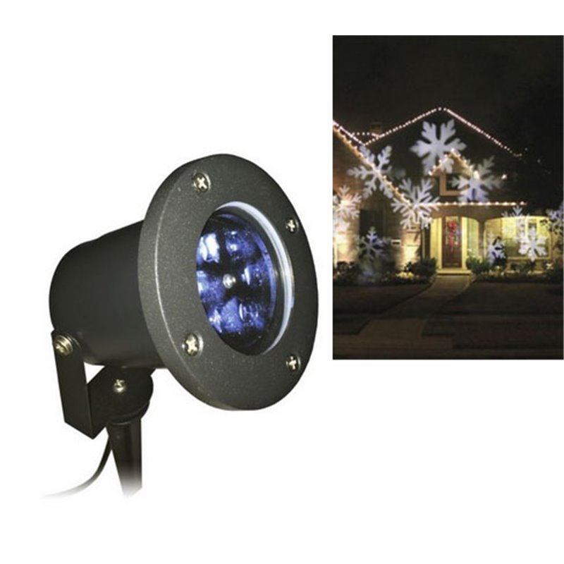 Projecteur led's motifs flocons de neige blanc