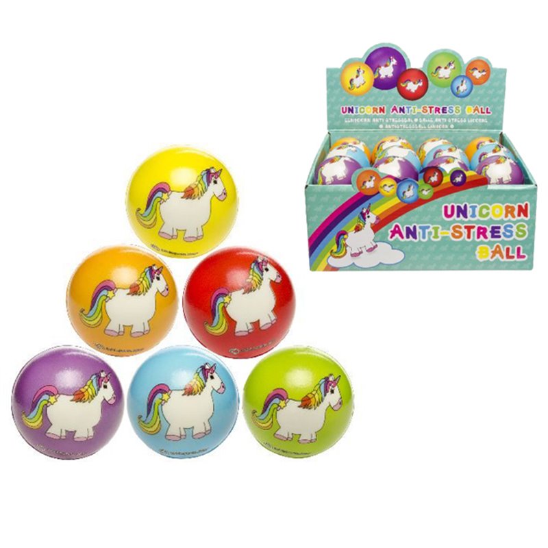 Balle anti-stress  licorne MIX 6cm