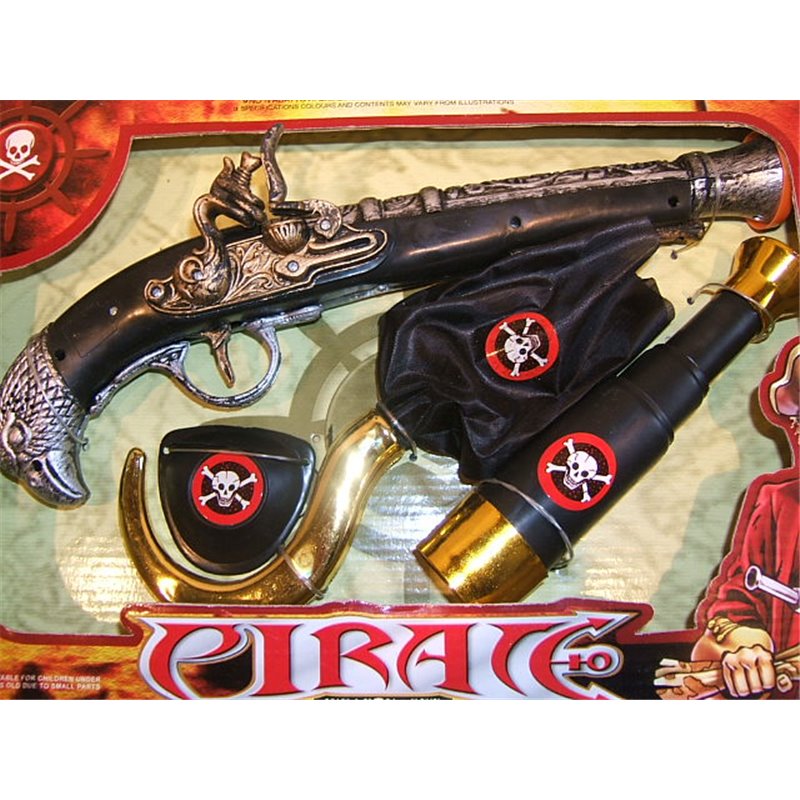 Set pirate avec pistolet longue-vue et 2 accessoires