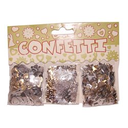 Lot de 3 Sachets Confettis de Table Argenté