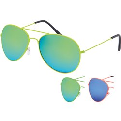 Lunettes de Soleil au Style Aviateur à Verre Bleu et Vert