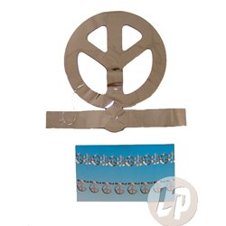 Guirlande de hippie "Peace & Love" 2m40