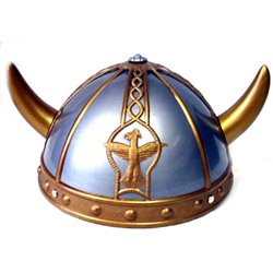 Casque de Viking à Cornes en Or/Argent