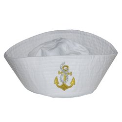 Chapeau de marin avec ancre Blanc