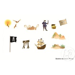 Set de 12 Autocollants Pirate Décoration de Scènes