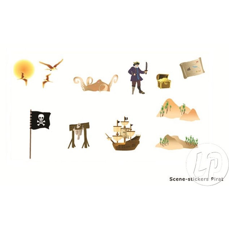 Set de 12 Autocollants Pirate Décoration de Scènes