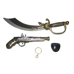 Set de Pirate Composé d'un Sabre, d'un Boucanier et d'une oeillère