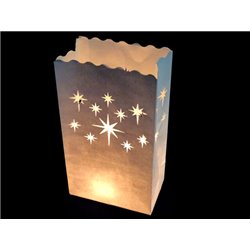 Lanterne de Jardin Motif "4 Étoiles Blanches"