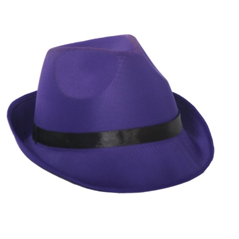 Chapeau ska lilas avec bandeau noir