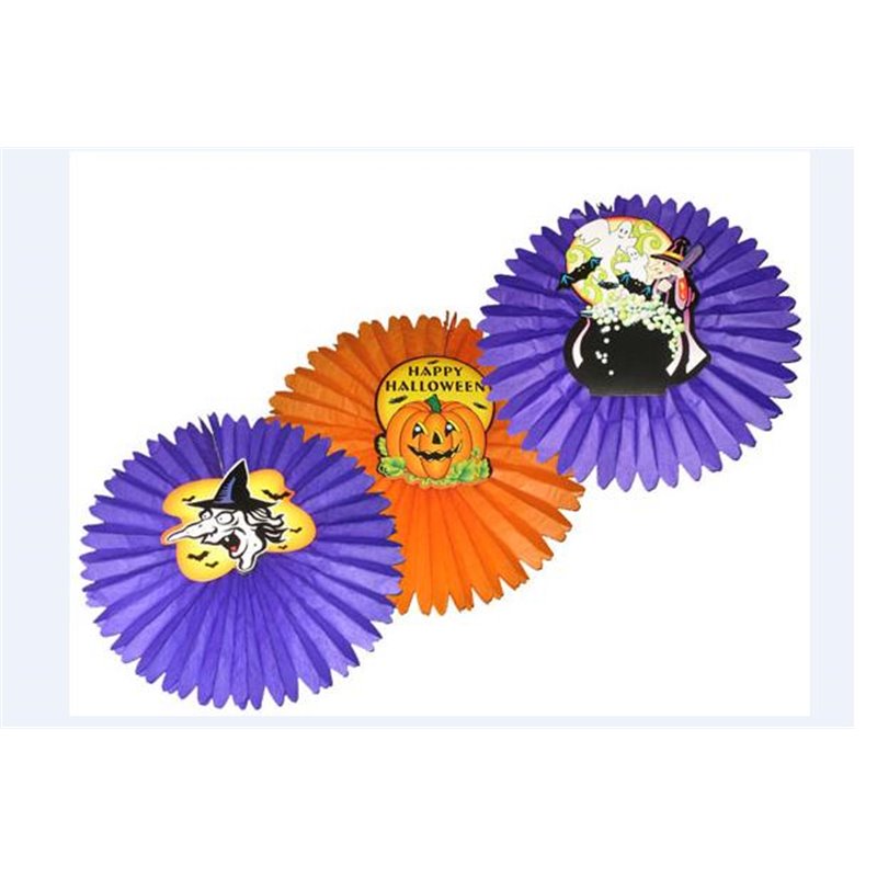 Lot de 3 Rosaces Happy Halloween