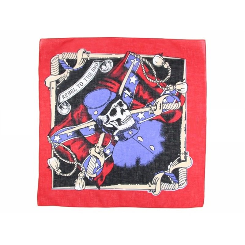 Bandana à tête de mort et sabres bleu