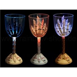 Verre à Pied Lumineux avec Main de Squelette