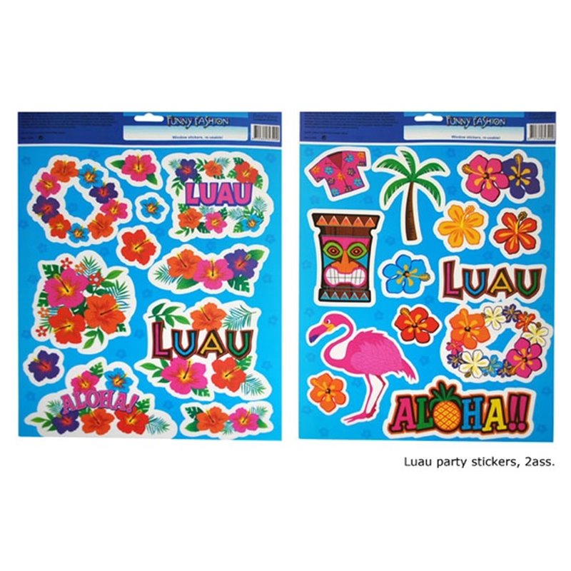 Lot de 11 Stickers Électrostatiques Thème "Tahiti Hawai"