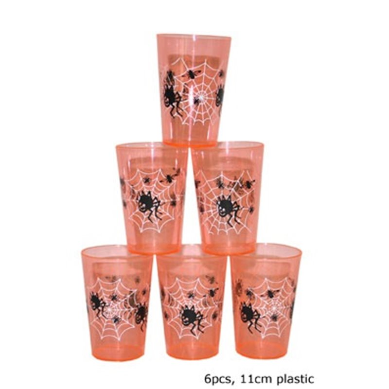 Lot de 6 Verres avec des Motifs de Toile d'Araignée