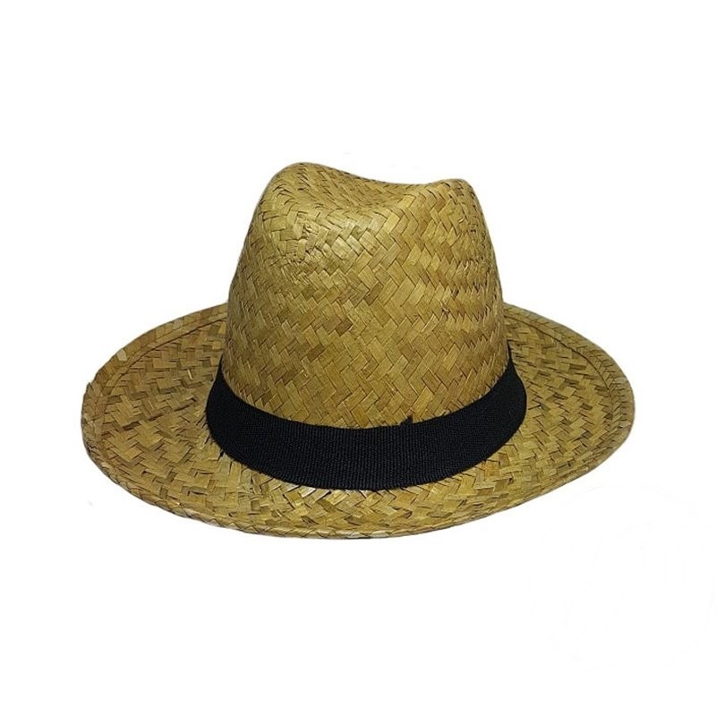 Chapeau Panama en Paille avec Ruban Noir Style Look Stylé