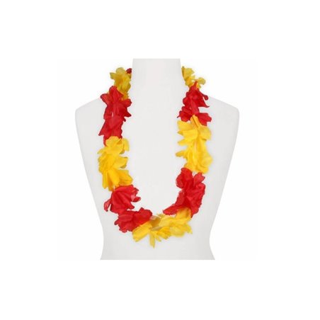 Collier de fleurs Tahiti luxe rouge/jaune 60 fleurs Accessoire