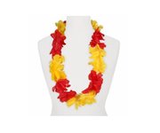 collier de fleurs épais tahiti rouge jaune 80mm