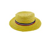 chapeau canotier avec ruban france adulte 32x8cm