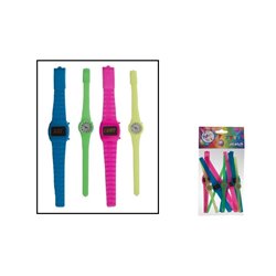 lot de 12 fausses montres holographique multicolores 18cm