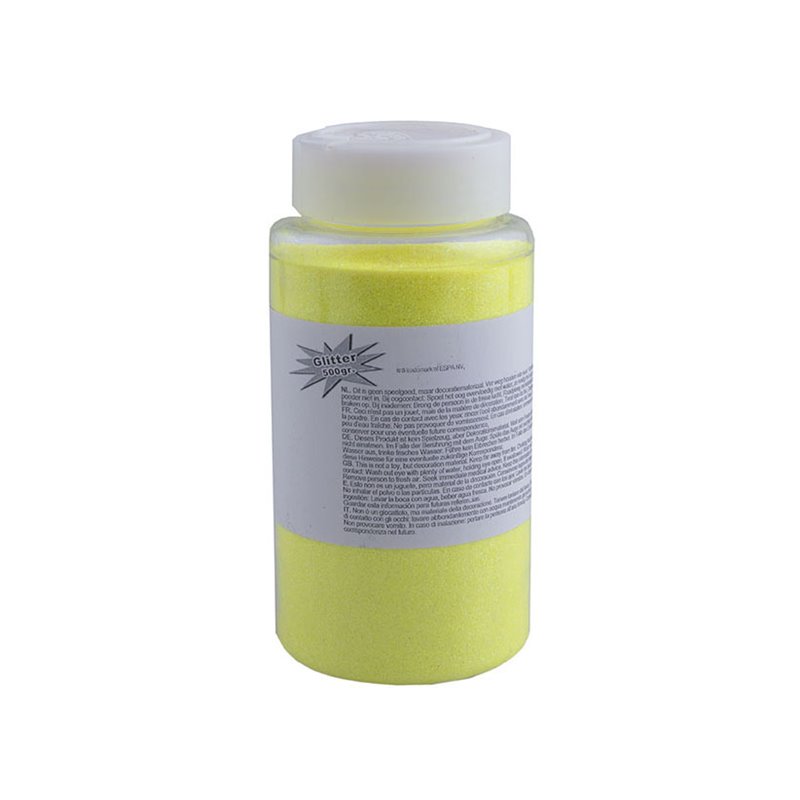 pot de paillettes jaune néon fluo 500gr