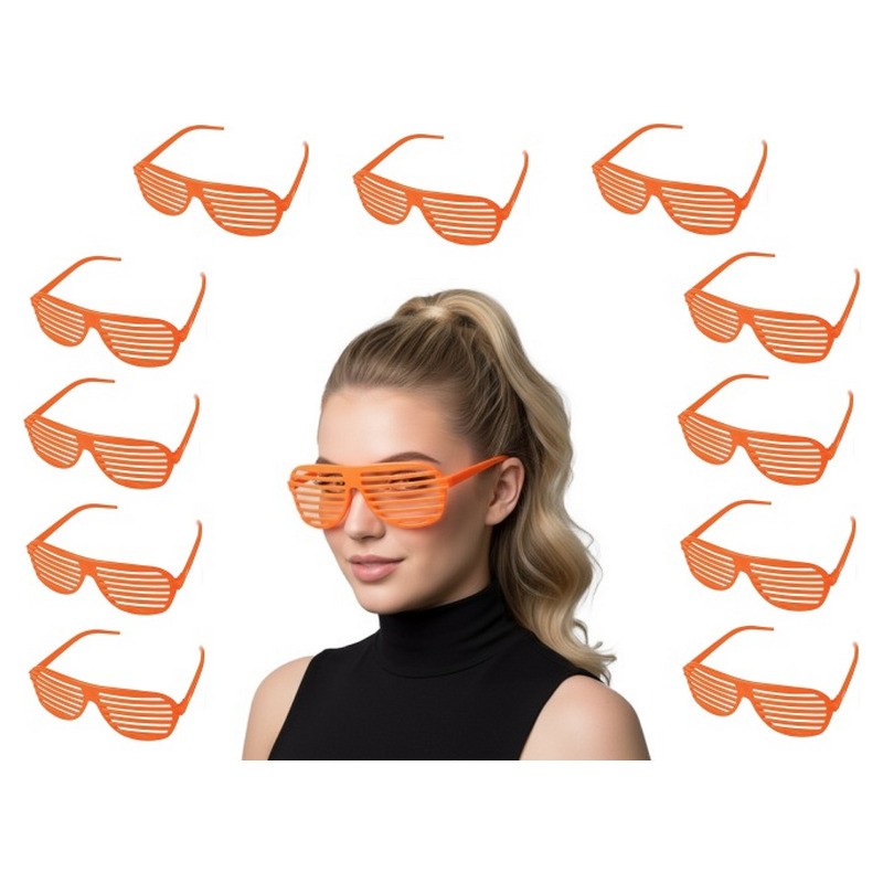 Lot de 12 lunettes stores fluo orange