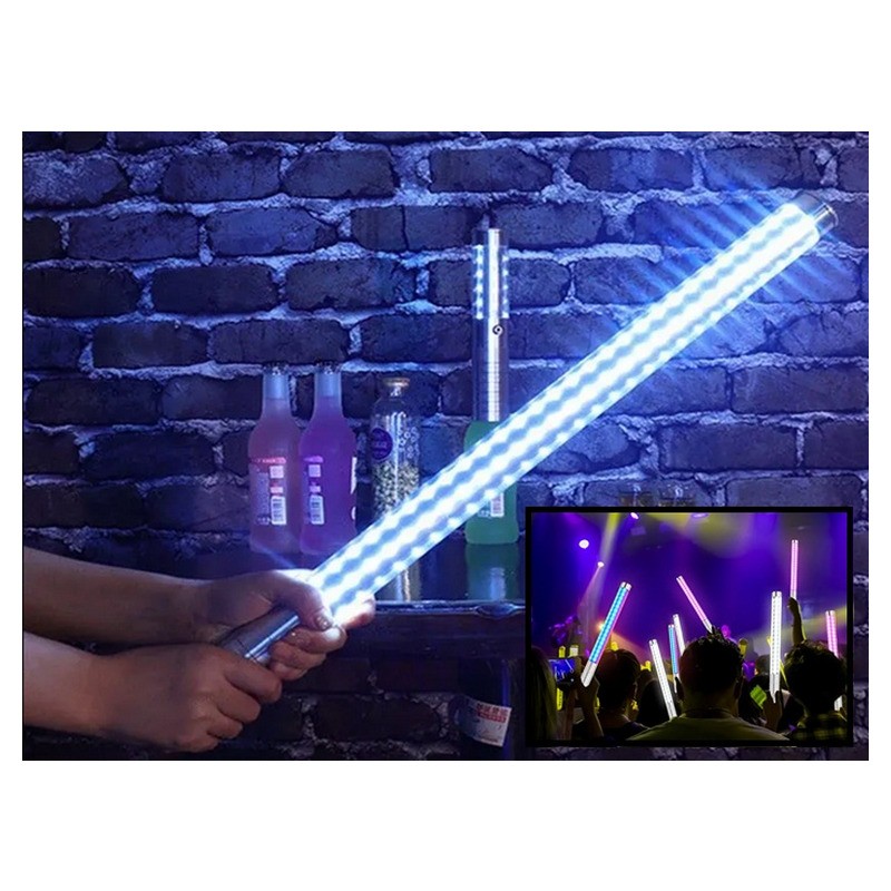 Bâton lumineux LED pour bouteille blanc argenté 60cm 2000mAh