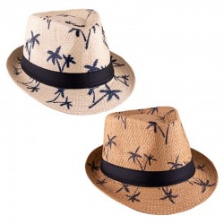 Chapeau trilby motifs palmiers mix adulte