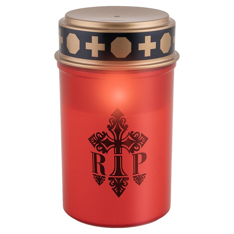 Bougie funéraire R.I.P lumineuse LED 12x7cm
