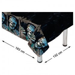 Nappe squelette Halloween en plastique 183x132cm