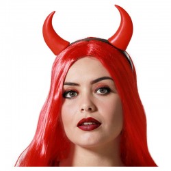 Serre-tête cornes de diable démon rouge 8 cm