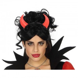 Serre-tête cornes de diable rouge 10 cm