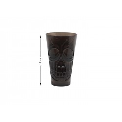 Verre gobelet Halloween noir motif crâne 15 cm