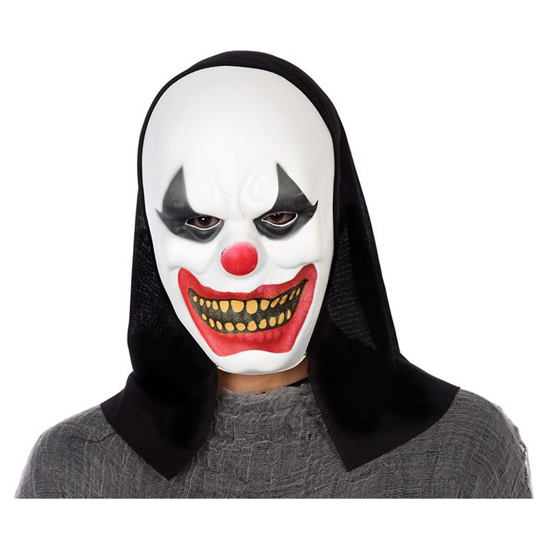 Masque coque clown d'horreur avec capuche adulte