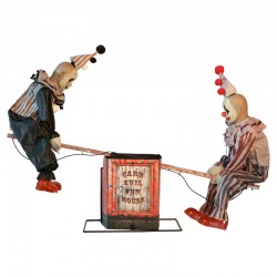 2 clowns horreur lumineux sonores et motorisés 125x90cm 220V