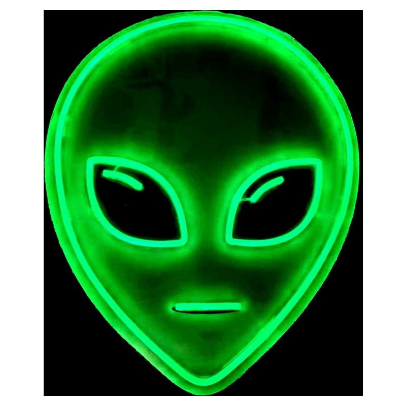 Décoration enseigne néon motif alien vert 220V 50x40cm