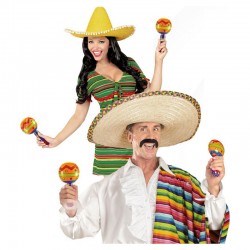 Maracas gonflable multicolore avec clochette 20 cm