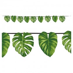 Guirlande avec 15 grandes feuilles exotiques 3m