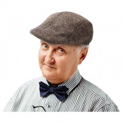 Casquette grand-père tweed marron adulte