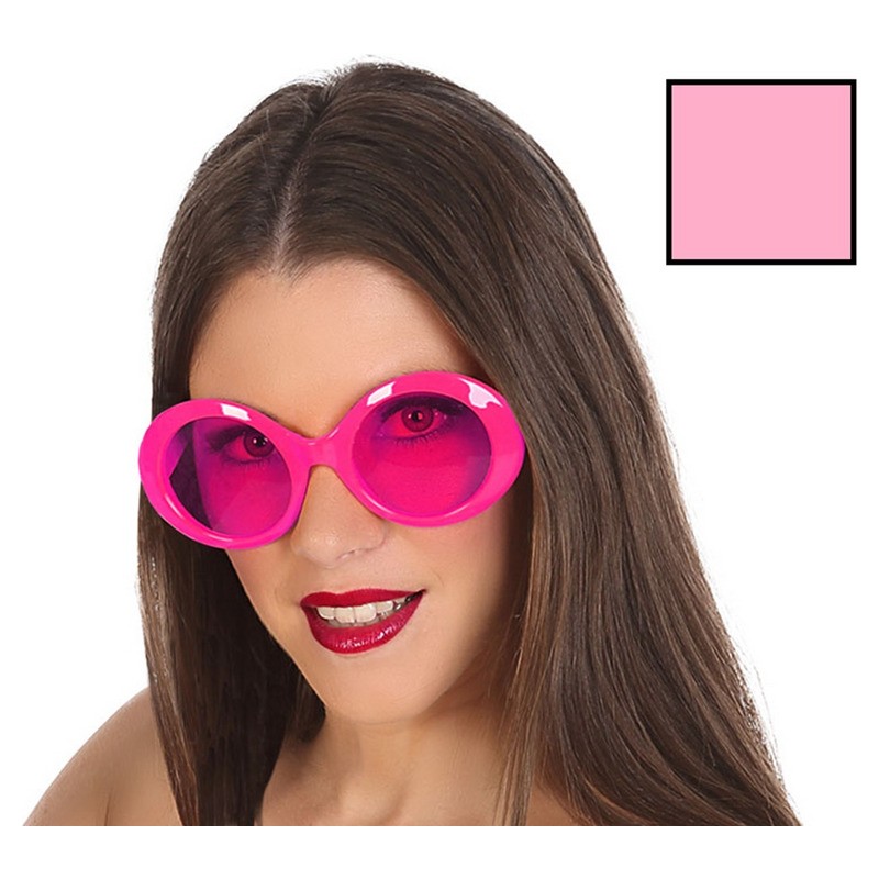 Lunettes rondes rétro vintage rose clair adulte