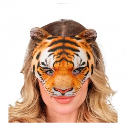 Demi masque en mousse motif tigre luxe