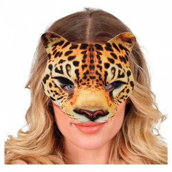 Demi-masque en mousse motif léopard luxe