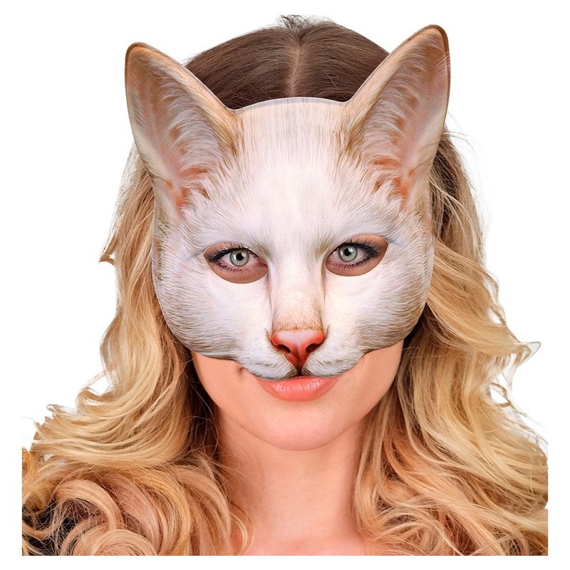 Demi-masque en mousse motif chat luxe