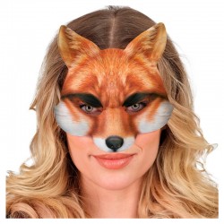 Demi-masque en mousse motif renard luxe