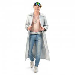 Veste manteau long argent homme taille XL/XXL