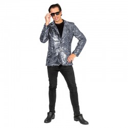Veste à sequins argent homme taille XL/XXL