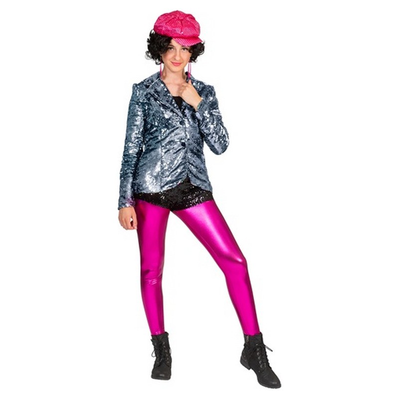 Veste à sequins argent femme taille L