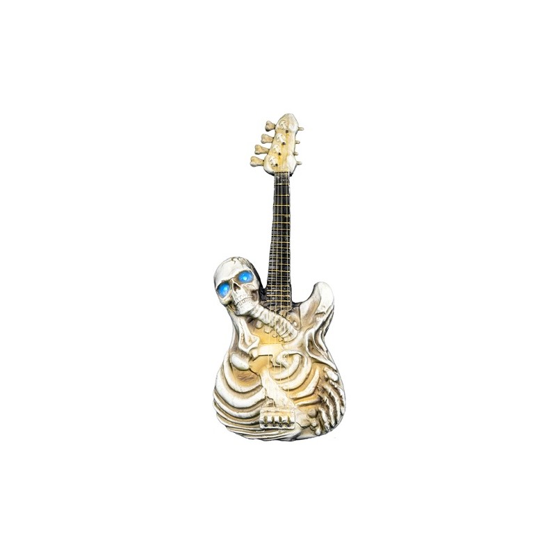 Guitare électrique squelette horreur lumineuse et sonore 58cm