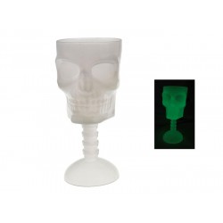 Coupe sur pied motif crâne glow in the dark fluorescente 18.5cm