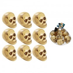 Lot de 9 décorations mini crânes 5cm