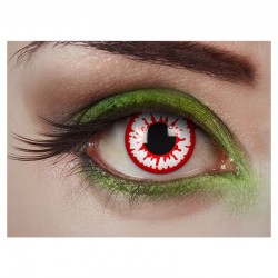Lentilles de contact zombie jour des morts blanc et rouge 12 mois